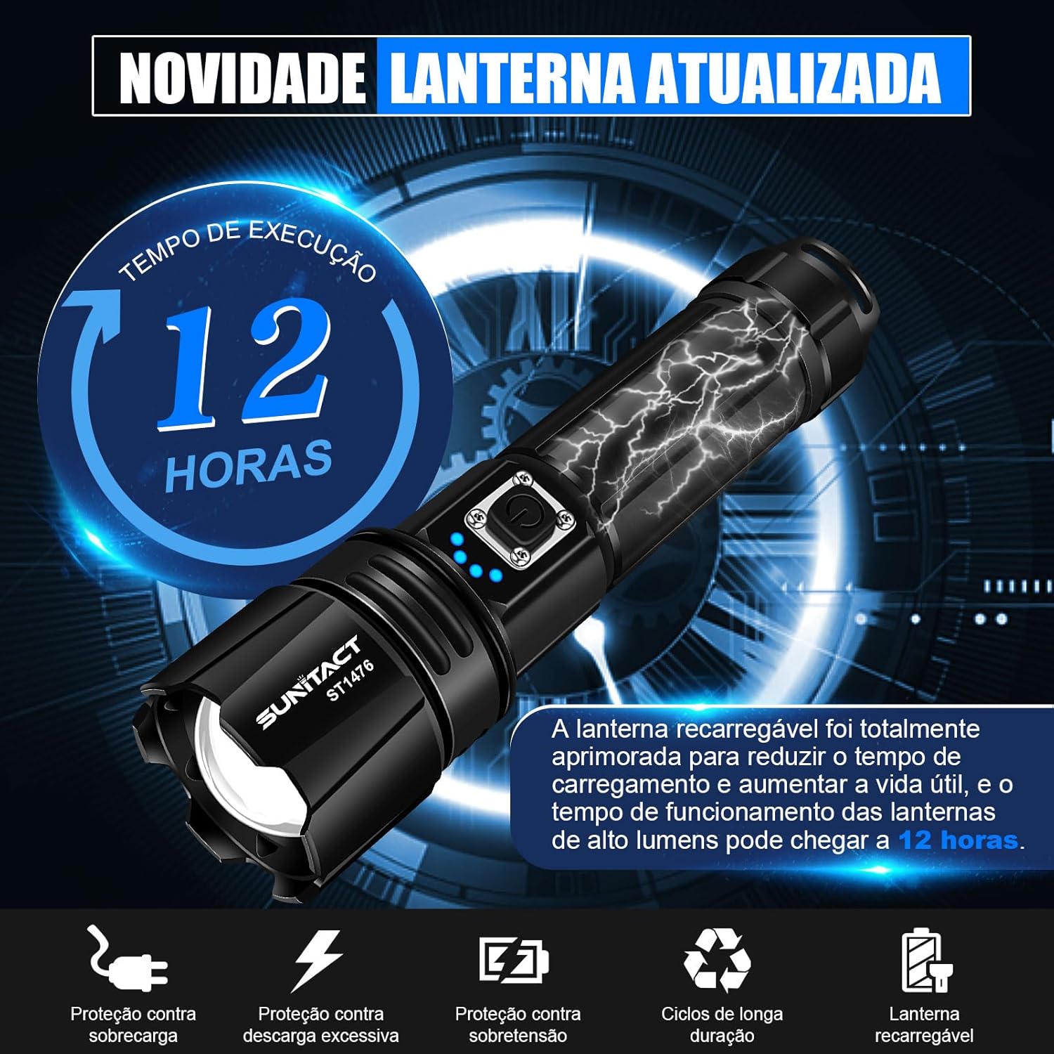LumenX Pro™ - Lanterna Tática Super Potente
