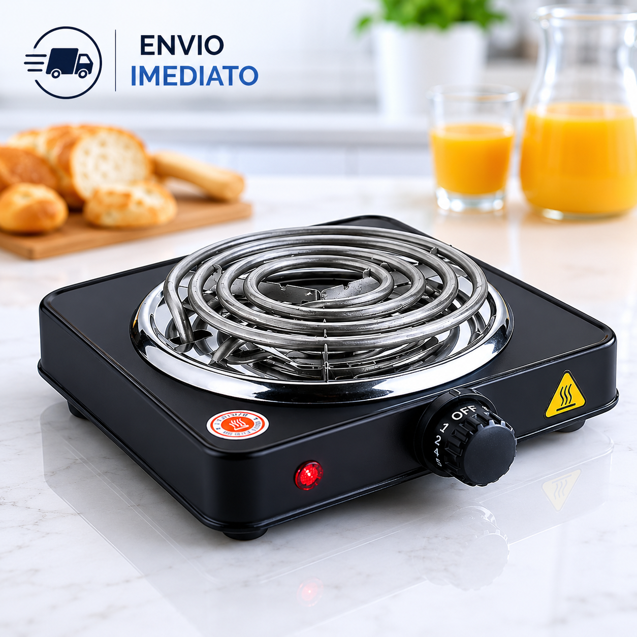 Fogão Elétrico Cooktop 1 Boca 1000W Portátil Camping | Linha Premium