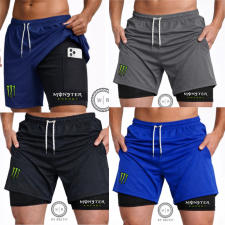 Bermuda Compressão 2em1 MONSTER PRO FIT Masculina DryFit