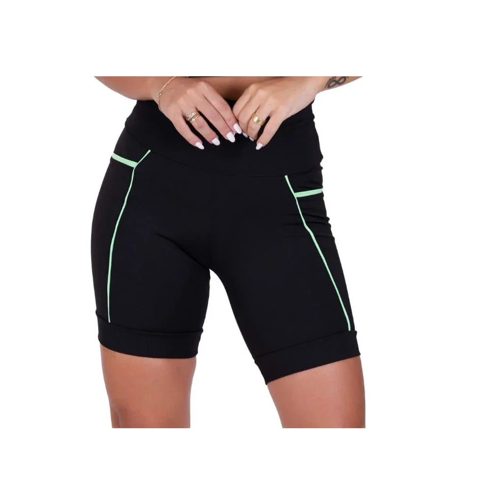 Kit 3 Bermudas Fitness Feminina com Cós Alto e Bolsos Fundos - PowerFit 3X
