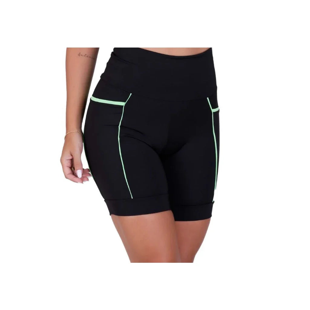 Kit 3 Bermudas Fitness Feminina com Cós Alto e Bolsos Fundos - PowerFit 3X