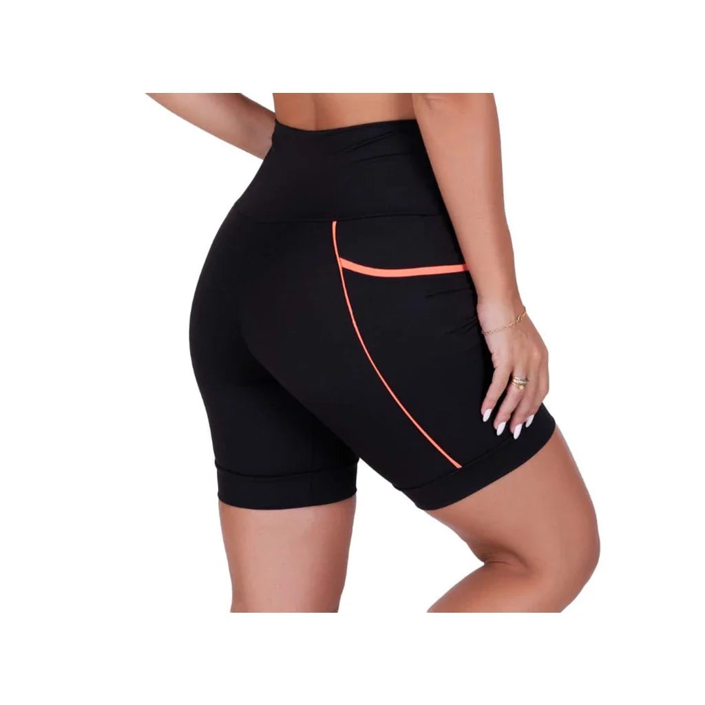 Kit 3 Bermudas Fitness Feminina com Cós Alto e Bolsos Fundos - PowerFit 3X