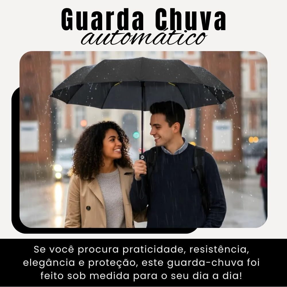 Super Guarda Chuva Automático Grande Reforçado Contra Vento Impermeável Linha Premium