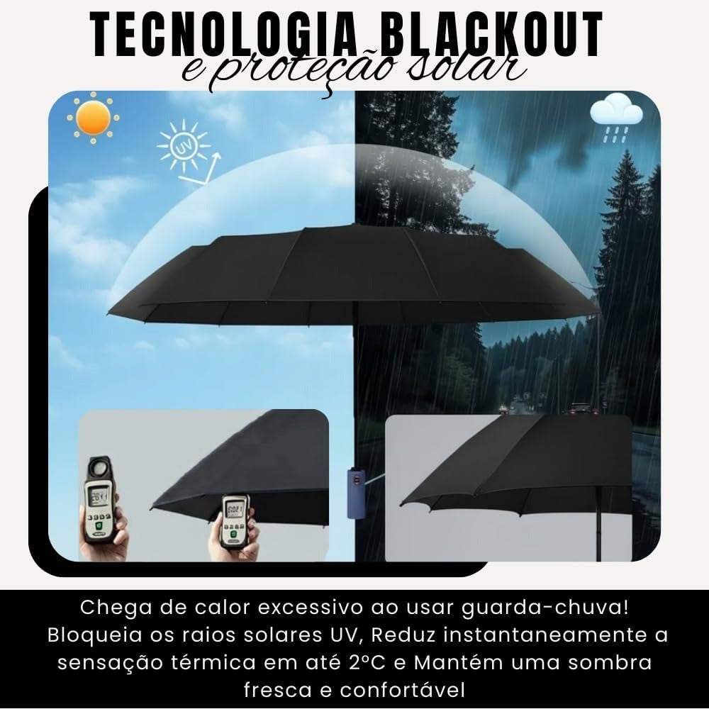Super Guarda Chuva Automático Grande Reforçado Contra Vento Impermeável Linha Premium