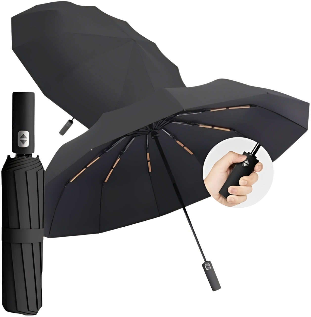 Super Guarda Chuva Automático Grande Reforçado Contra Vento Impermeável Linha Premium