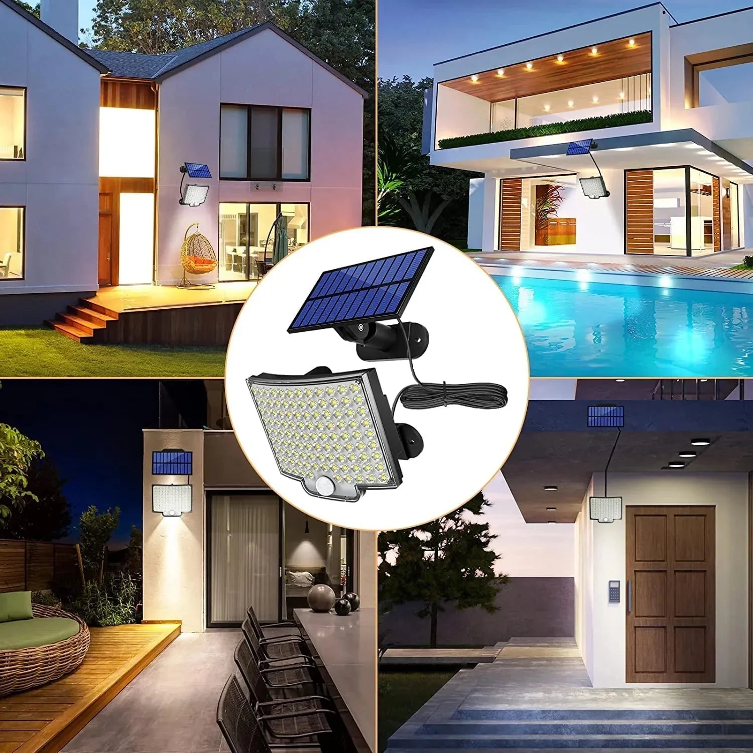 Lâmpada Solar 106 Leds - Sensor de movimento incluso
