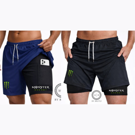Bermuda Compressão 2em1 MONSTER PRO FIT Masculina DryFit