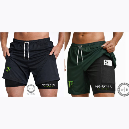Bermuda Compressão 2em1 MONSTER PRO FIT Masculina DryFit