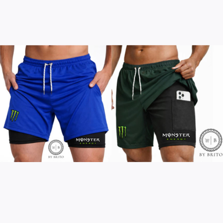 Bermuda Compressão 2em1 MONSTER PRO FIT Masculina DryFit