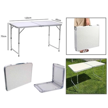 FlexiCamp Elite™ Mesa Dobrável Multifuncional com Estrutura em Alumínio e Design Compacto