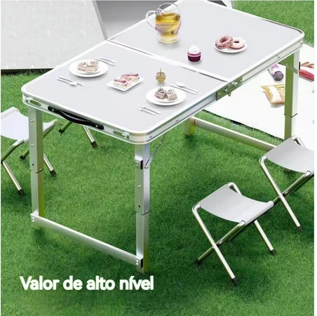 FlexiCamp Elite™ Mesa Dobrável Multifuncional com Estrutura em Alumínio e Design Compacto