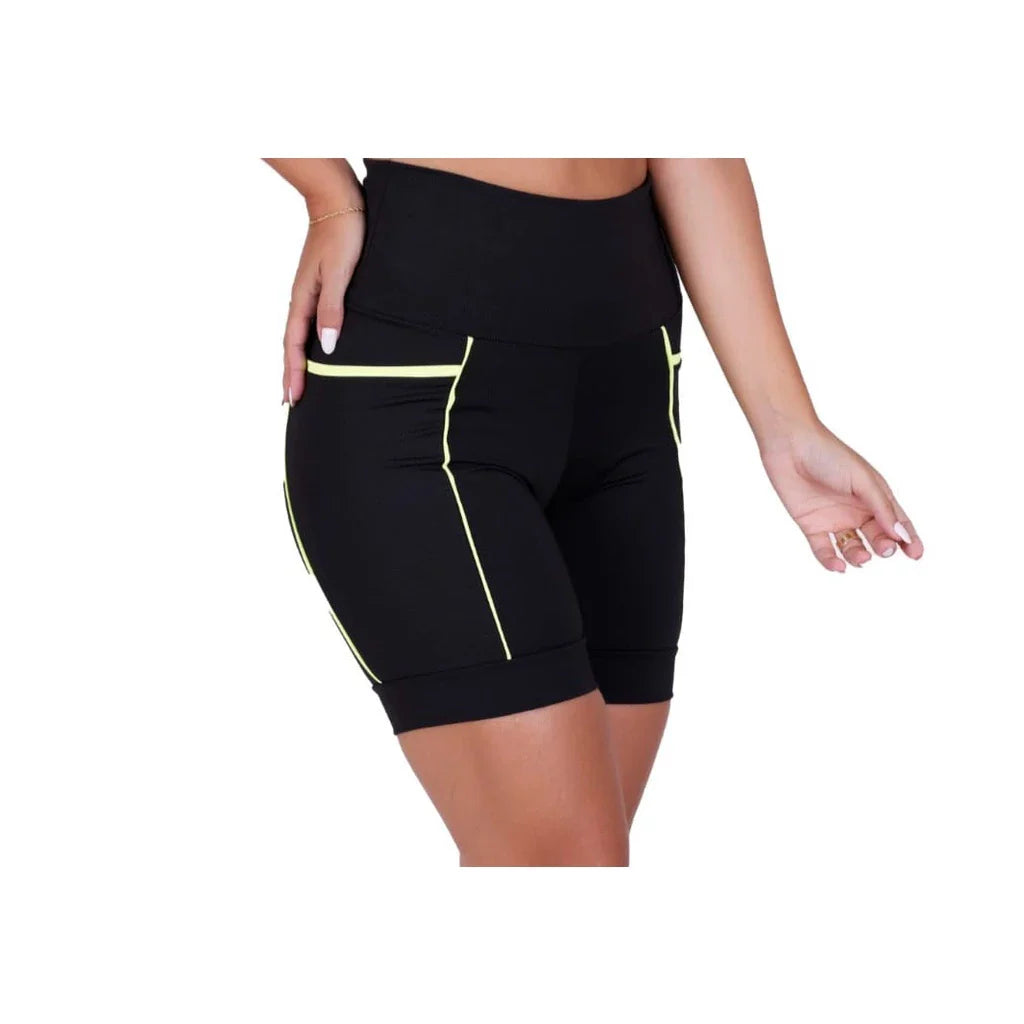 Kit 3 Bermudas Fitness Feminina com Cós Alto e Bolsos Fundos - PowerFit 3X