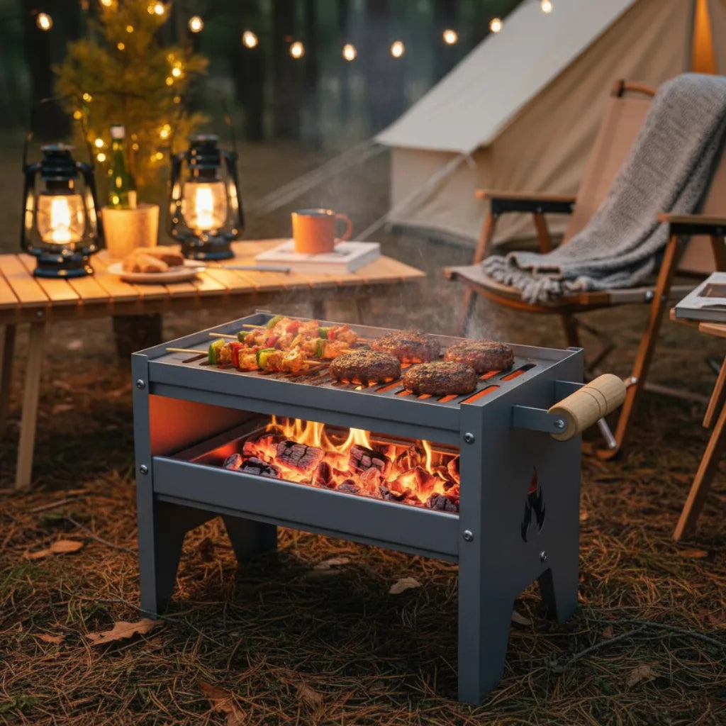 Churrasqueira Galvanizada Compacta Portátil FORGE GRILL Prateada (50% OFF + FRETE GRÁTIS)