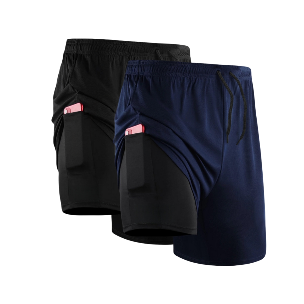 Kit 2 Shorts Compressão 2 em 1 - PROFIT APEX [COMPRE 1, LEVE2]